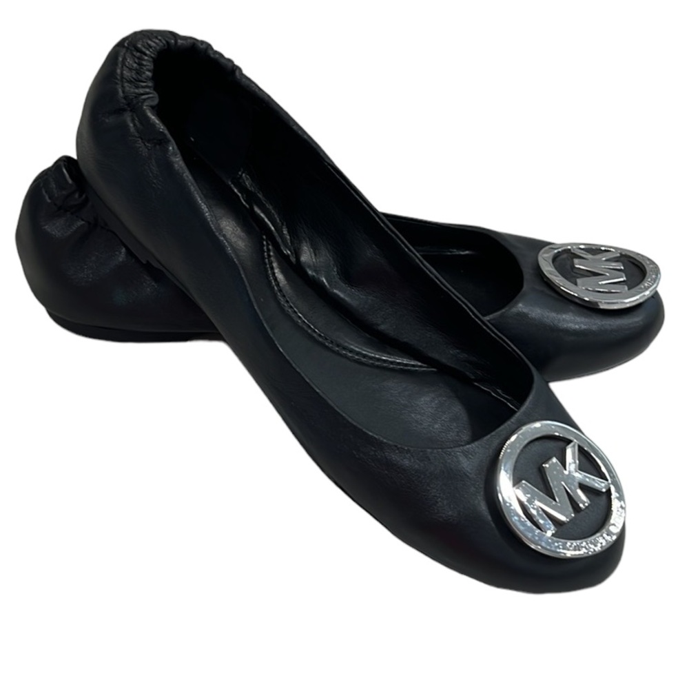 Michael Kors Flat Ballerina Slipper Silver Medallion